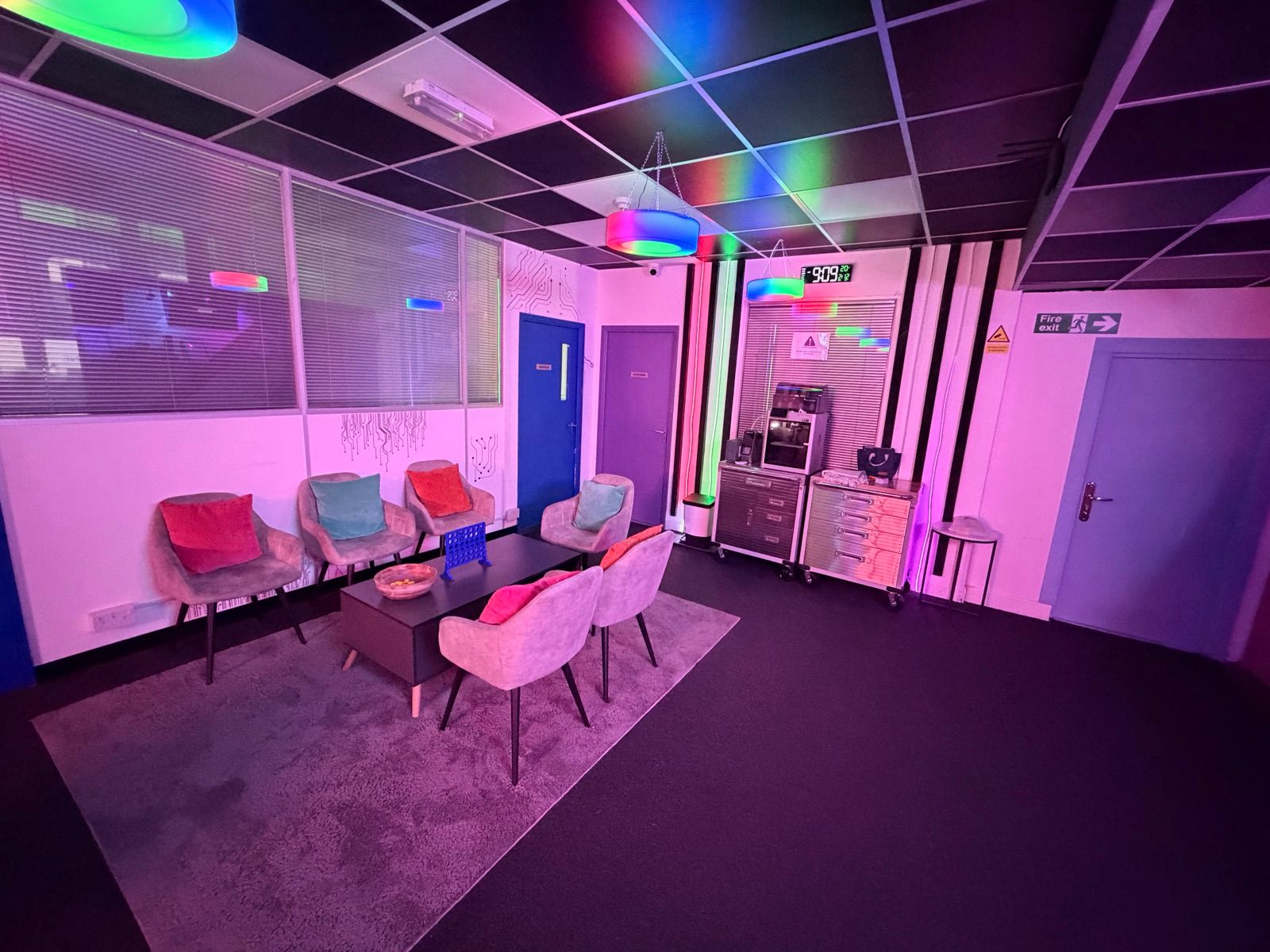 The seating area by the reception