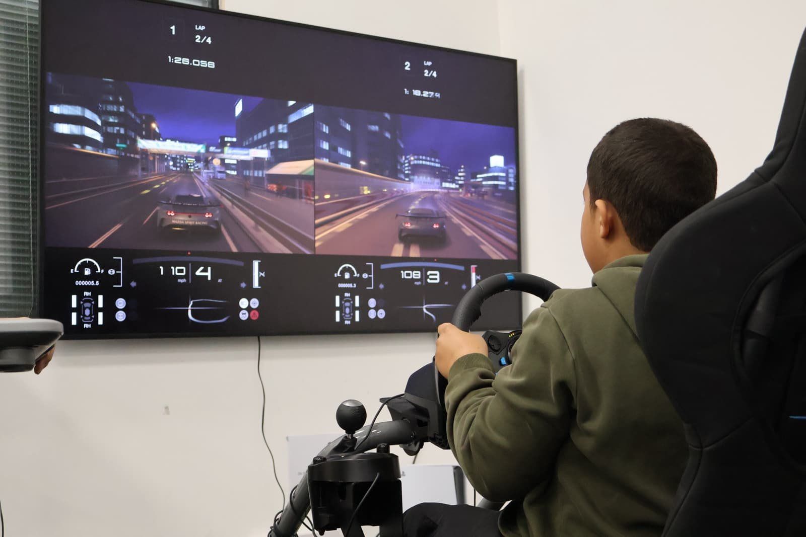 A Robocoder on the racing simulator