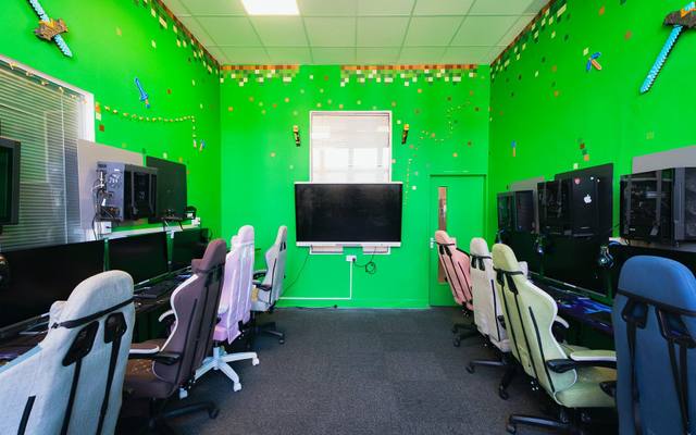 A computer room set up for coding and exams