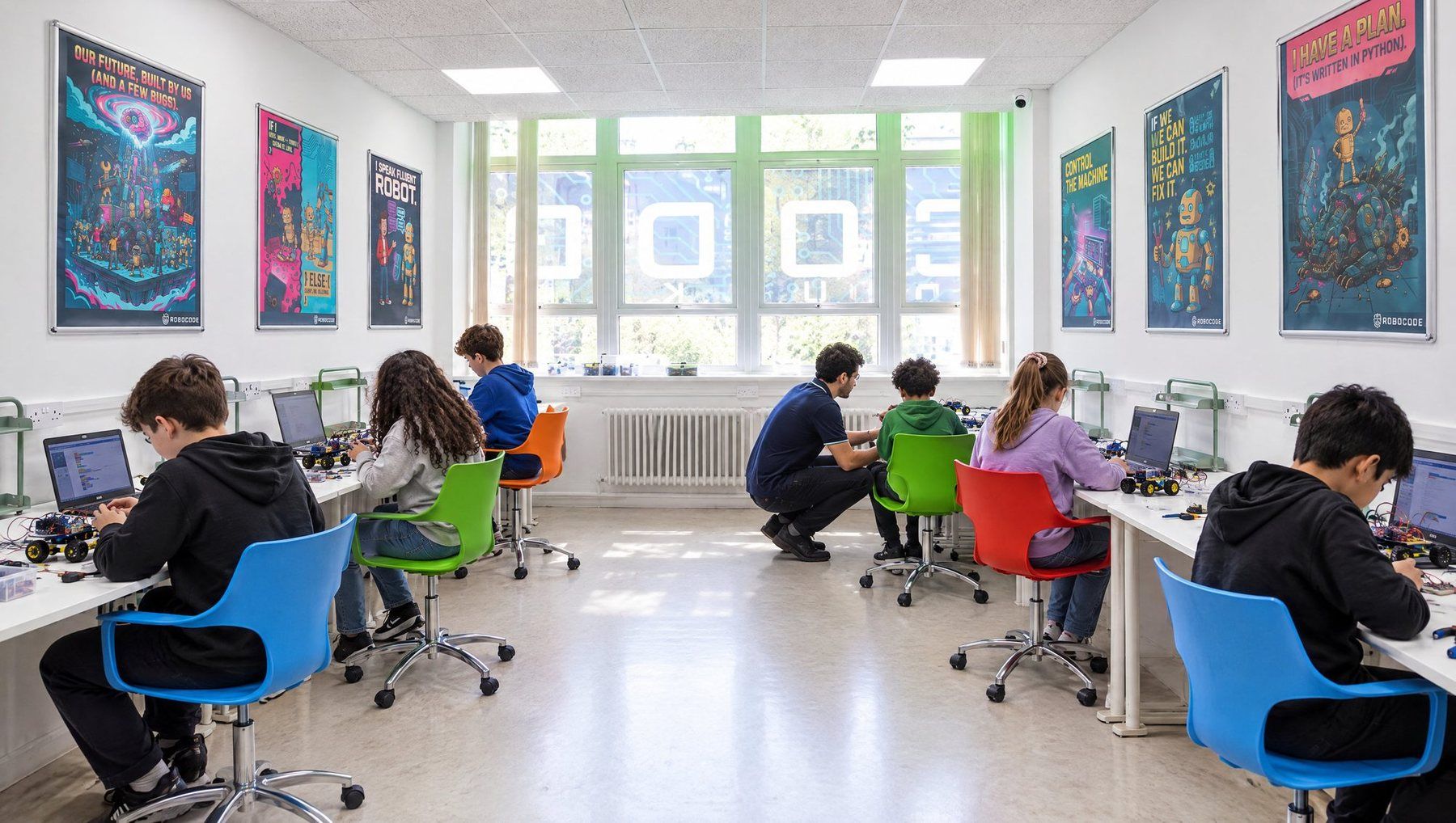 A full class of Robocoders at work in a Studio Lab